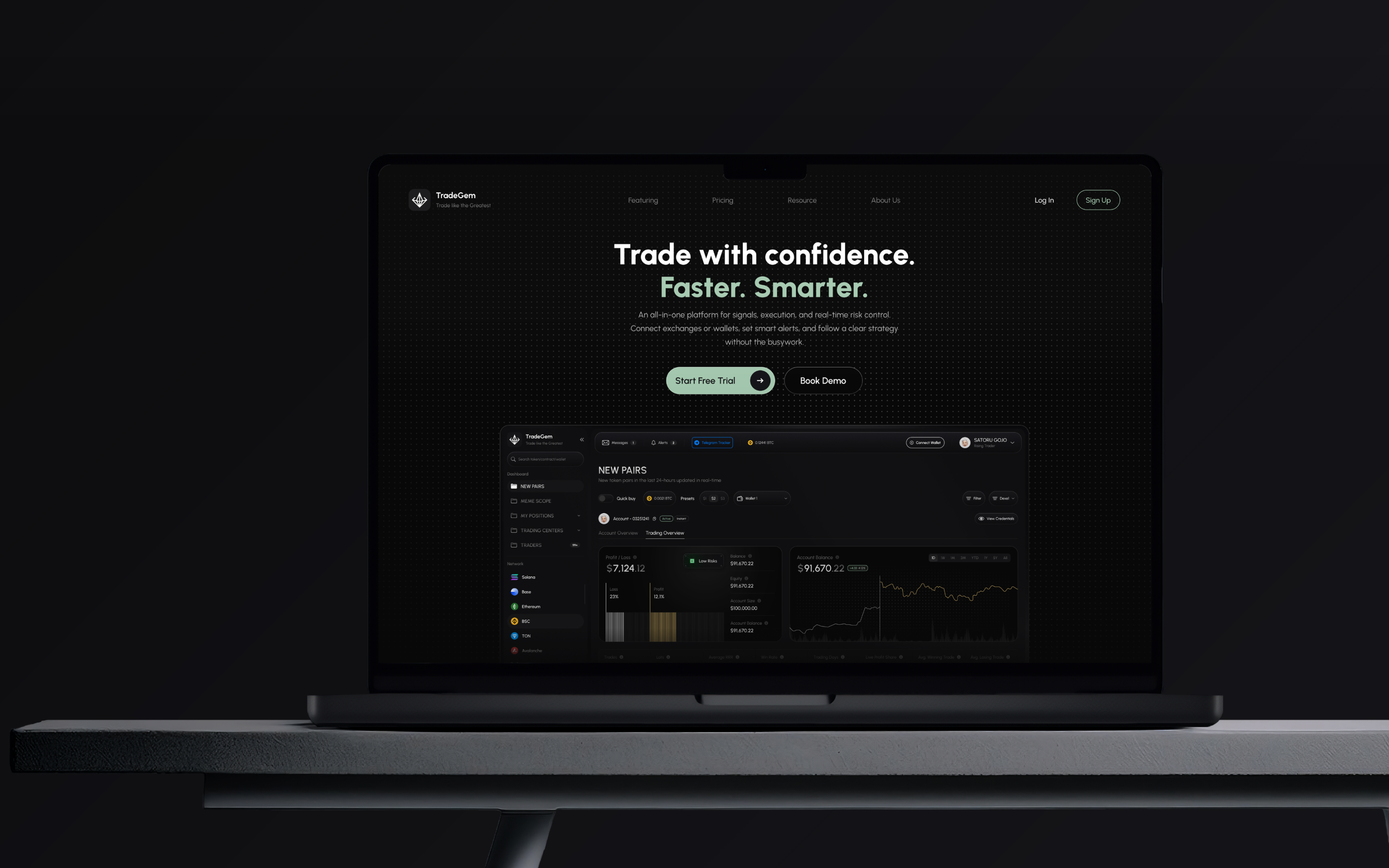 Landing Page for Trading SaaS